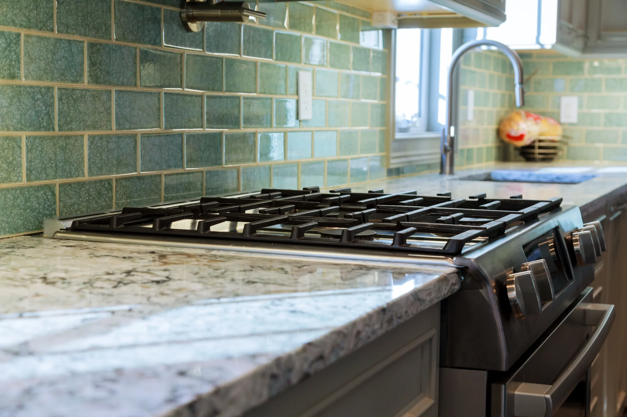 White Veined Stone Look Countertop Kitchen Remodel by Jake's Discount Flooring, Cabinets & Storage project photo 2